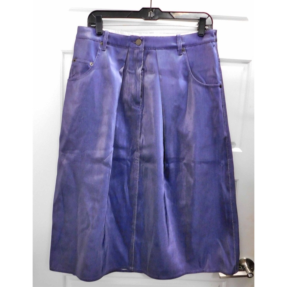 New Ostwald Helgason Blue Denim‎ Glitter Skirt sz 8